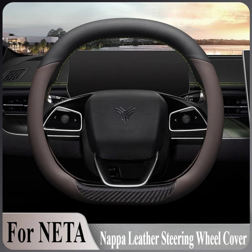 For NETA GT S U 2023 Nappa Leather Steering Wheel Cover Universal Car Interior - Imagen 1 de 9