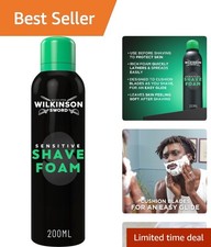 Fragrance-Free Shaving Foam for Sensitive Skin - 200ml, Natural Ingredients