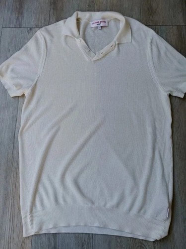 Orlebar Brown James Bond 007 Dr No Fitted Knit Polo Cream. Größe L