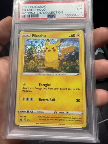 Pikachu 7/015 McDonald's Pokemon Promo 2022 Rare PSA Heavy holo bleed 🩸 error