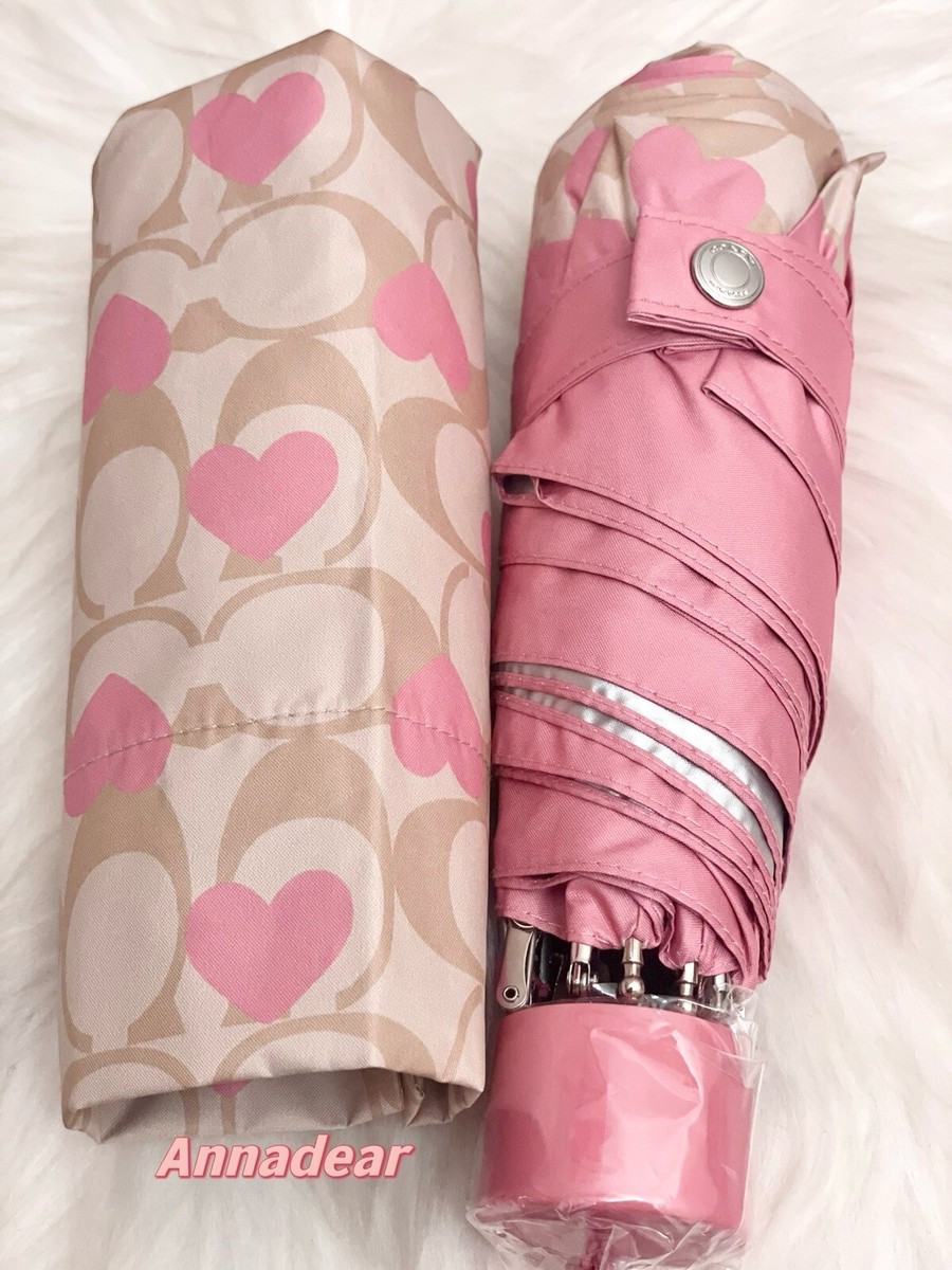 国内発!COACH★Mini Umbrella In Signature Heart Print★ハート Coach Mini Umbrella In Signature Heart Print CP499 NWT | eBay