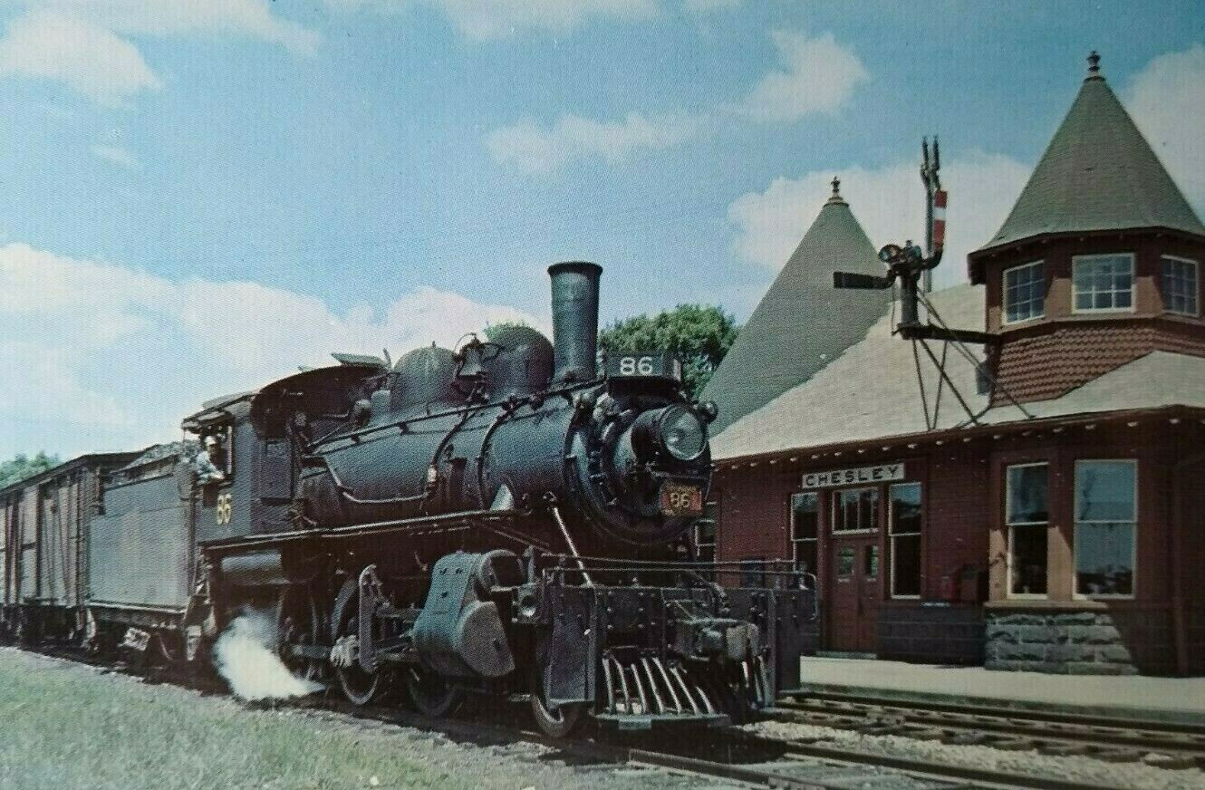 Railroad Postcard Canadian National Railway 86 Locomotive Train Audio Visual