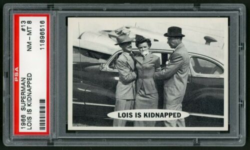 1966 Topps Superman Card #13 Lois Is Kidnapped PSA 8 - Imagen 3 de 4