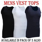 Mens Vest Tops Cotton Plain Classic Vests Summer Training Gym Tank Top Pack NEW