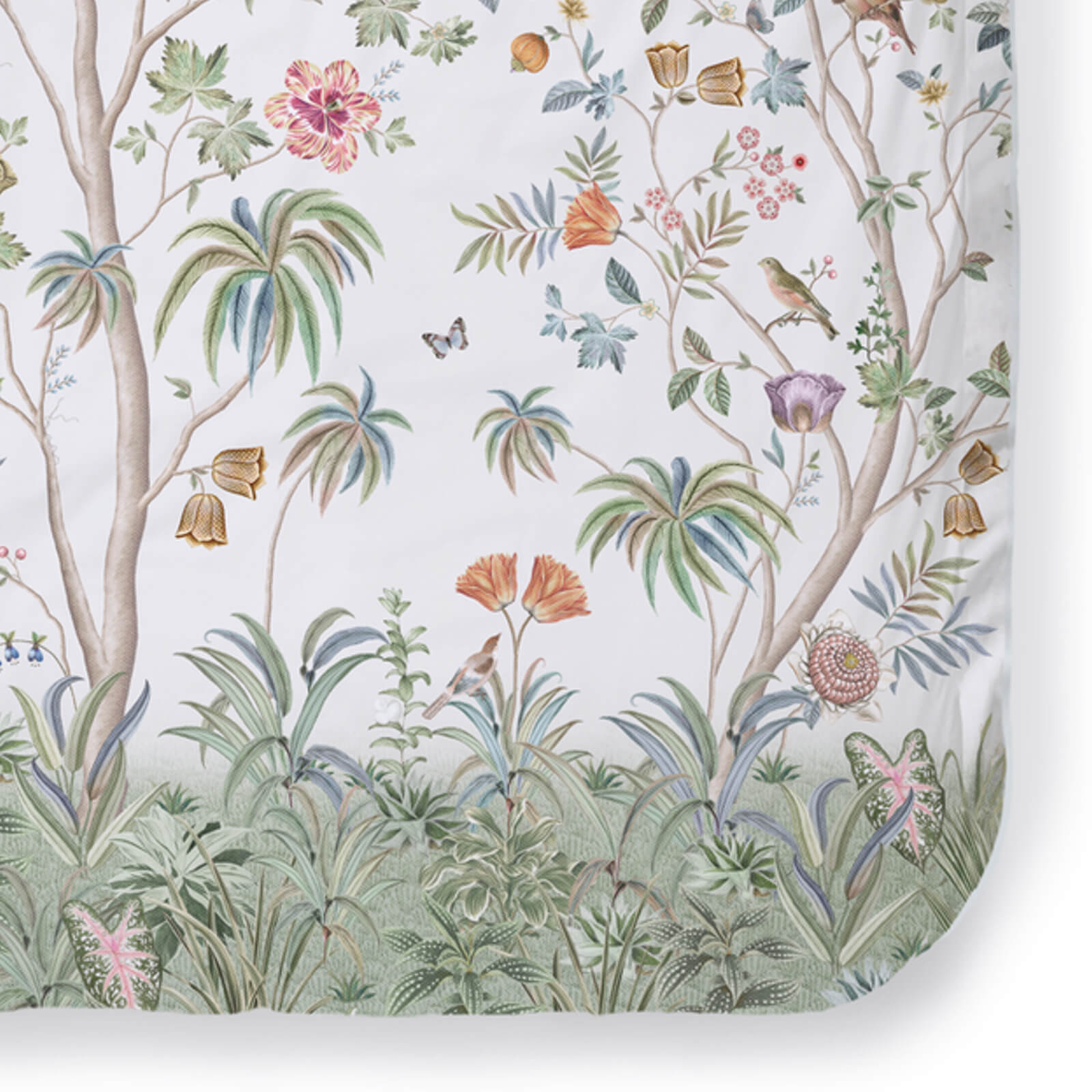 Bettwäsche Bäume Blüten Pip Studio Il Paradiso Weiß Perkal Sträucher Vögel
