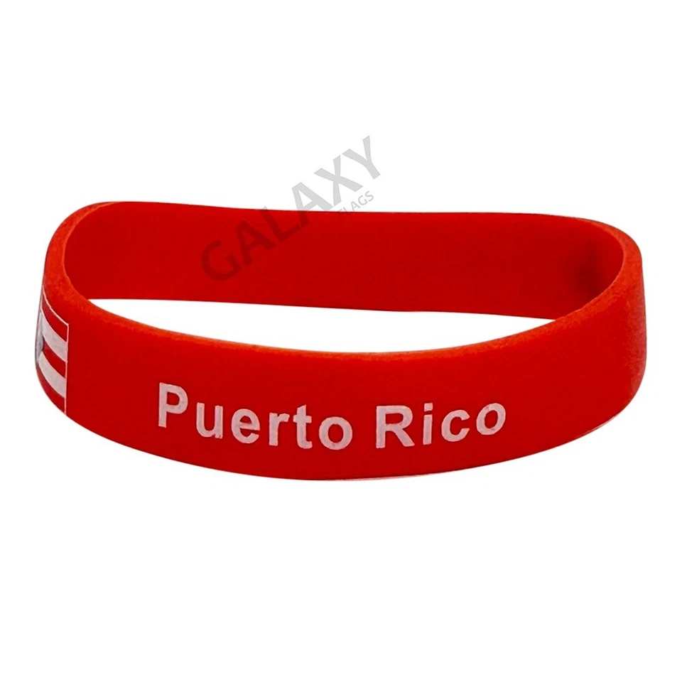 Puerto Rico Bracelet / Puerto Rico Flag Silicone Rubber Bracelet - Image 2 of 3