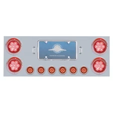 Stainless Rear Center Panel Red LED, Red Lens Lights Chrome Bezels Pacific 34566