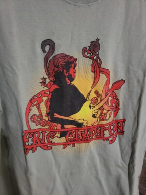 Eric Clapton Vintage World Tour 2006/7 T Shirt 2 Sided Print Sz
