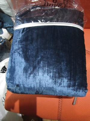West Elm Crinkle Velvet Duvet Cover king  regal blue New wo tag