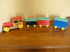 Vintage Wooden Train Set From The 60's Made in Japan Engine 7200