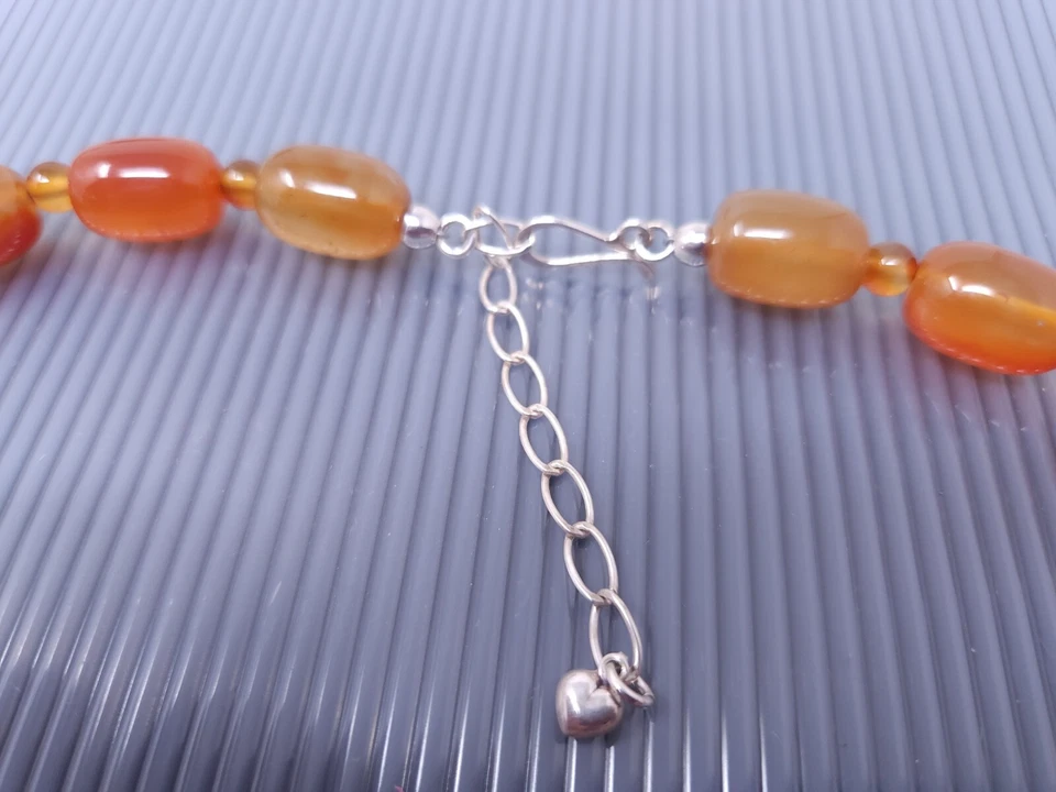 Collar vintage DTR Jay King plata esterlina con cuentas de cornalina 21" Foto 3 de 4