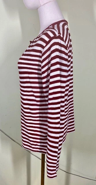 Suéter ligero a rayas Chadwicks Of Boston para mujer talla XL granate blanco preppy Foto 3 de 4