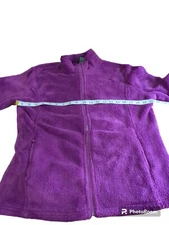 Polar Edge Purple Fleece Long Sleeve Zip Jacket Pockets Womens Size XL