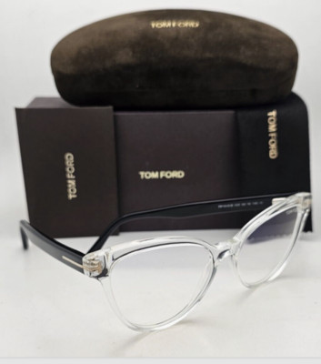 Tom Ford Reading Glasses TF 5639-B 026 54-16 Crystal Black CatEye Frames Readers