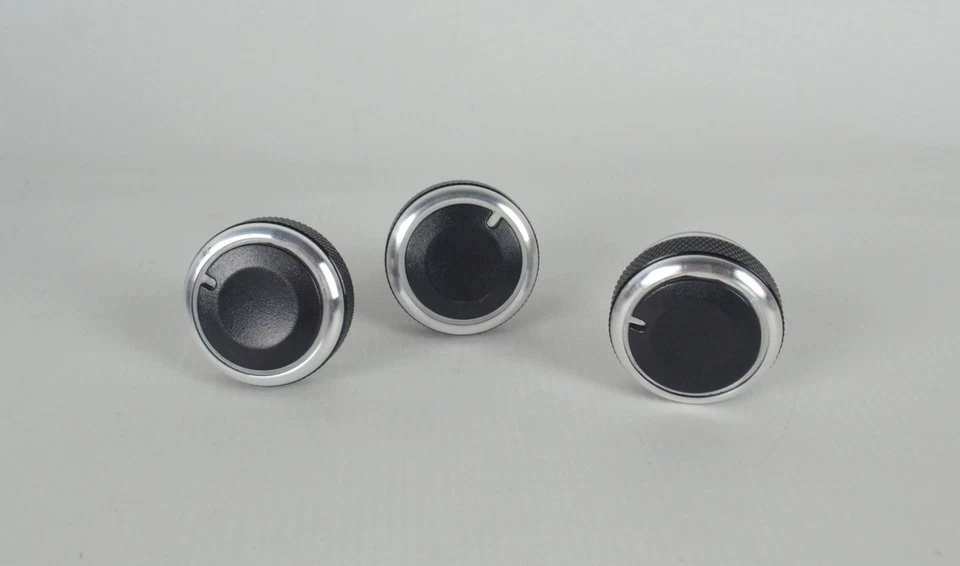 3 manopole riscaldamento alluminio cromato per Ford Focus Mondeo C-Max S-Max - Immagine 2 di 4