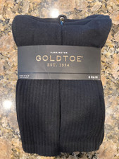 GoldToe Men's Harrington Crew Socks 6 Pairs , Color Black, Size 6-12.5. NWT