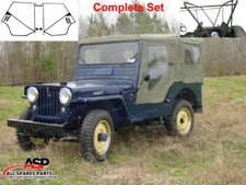 Complete Set of Soft Top+Bows+Door Frame For WILLYS JEEP M38A-A1 CJ5 Green Black