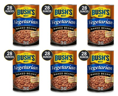 Bush s 6-Pack Vegetarian Baked Beans | 28 oz Cans of Protein-Rich, Fiber-Filled