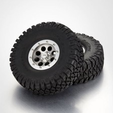 2PCS 116mm Tires W/ CNC 1.9" Beadlock 8-hole/10-Spoked Wheel for 1/10 RC Crawler