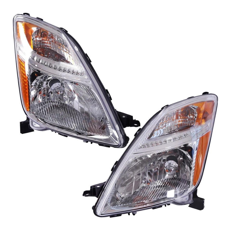 Pair Headlamps For Toyota Prius 2004 2005 2006 Left & Right Headlights Halogen Foto 3 de 4
