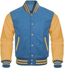Premium Letterman Baseball School College Varsity Jacket Wool & Cowhide Leather