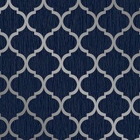 Debona Crystal Gitter Metallisch Geometrisch Glitzer Tapete - Blau/Silber 8894
