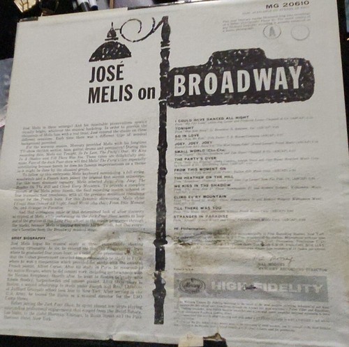 Jose Melis On Broadway Hi Fi (1963, Mercury Records) LP - Picture 2 of 2
