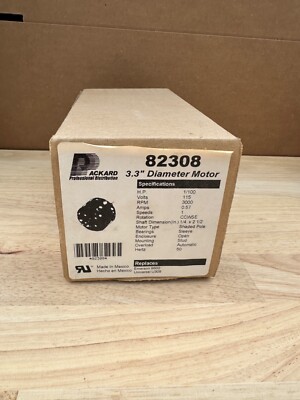Packard 82308 3.3'' Diameter Motor 1/100 HP 115 Volt 3000 RPM - New Fast Shipping