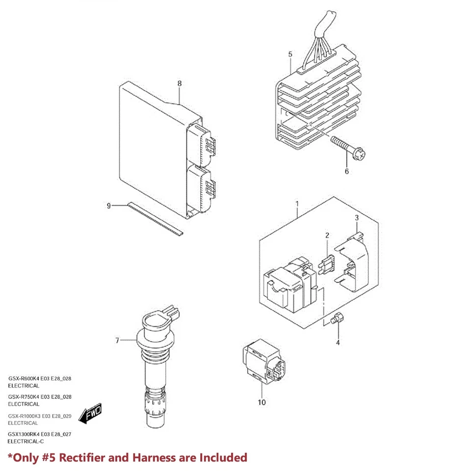 eMUSA OE Magneto Coil Stator+Voltage Rectifier+Gasket 99-07 Busa GSX-1300 32101 — 第 3/4 张图片