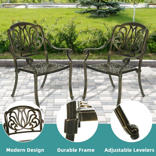 5-Piece Outdoor Patio Dining Set Patio Conversation Set W/ Square Table & Chairs - Picture 4 of 16