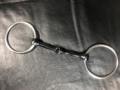 Loose Ring 5" Mouth Snaffle Horse Bit 3" Iron Stainless Steel Single Jointed - Picture 5 of 17