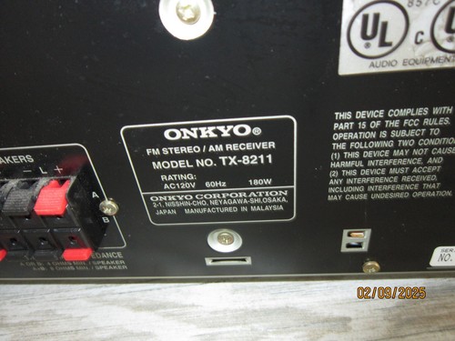 Onkyo TX-8211 FM Stereo / AM Receiver 180w - 2 CH AM/FM/Video/Tape/Phono VGC! - Picture 6 of 7