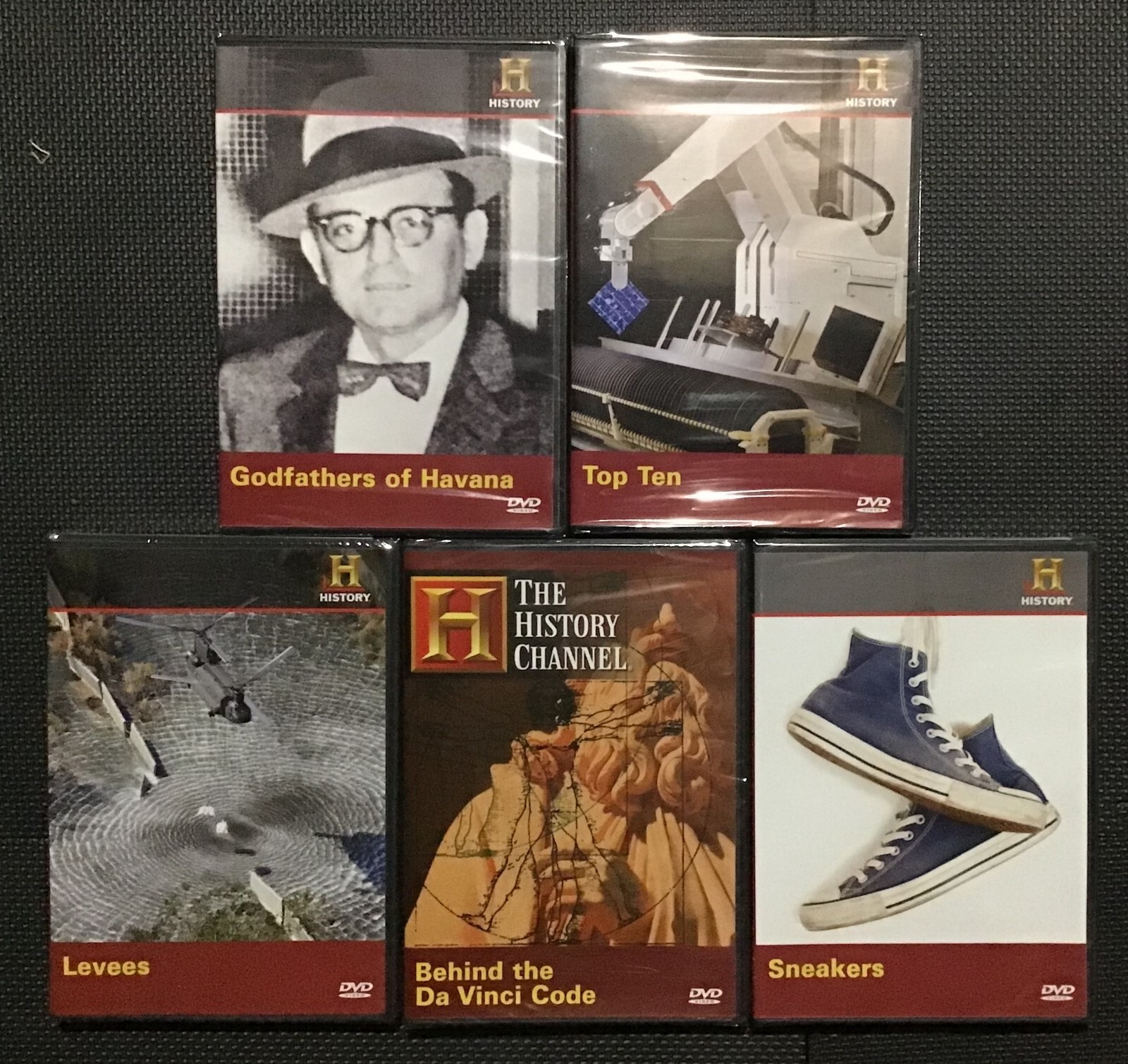 Lot Of 5 History Channel DVDs Top Ten Godfathers Havana Da Vinci Code