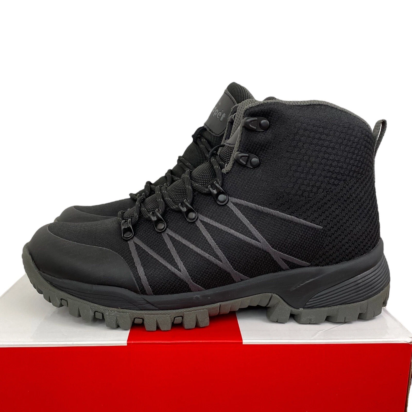 Propet Traverse Hiking Boots Waterproof Mens 10.5 Black/Dark Grey MBA042K NIB