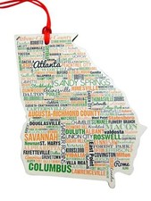 Georgia Ornament Wooden Christmas Tree Decoration Made in The USA Decor
