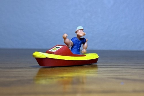 Vintage 1970's Corgi Popeye The Sailor Man & Olive Oyl Die Cast Boat On Wheels - Picture 6 of 8