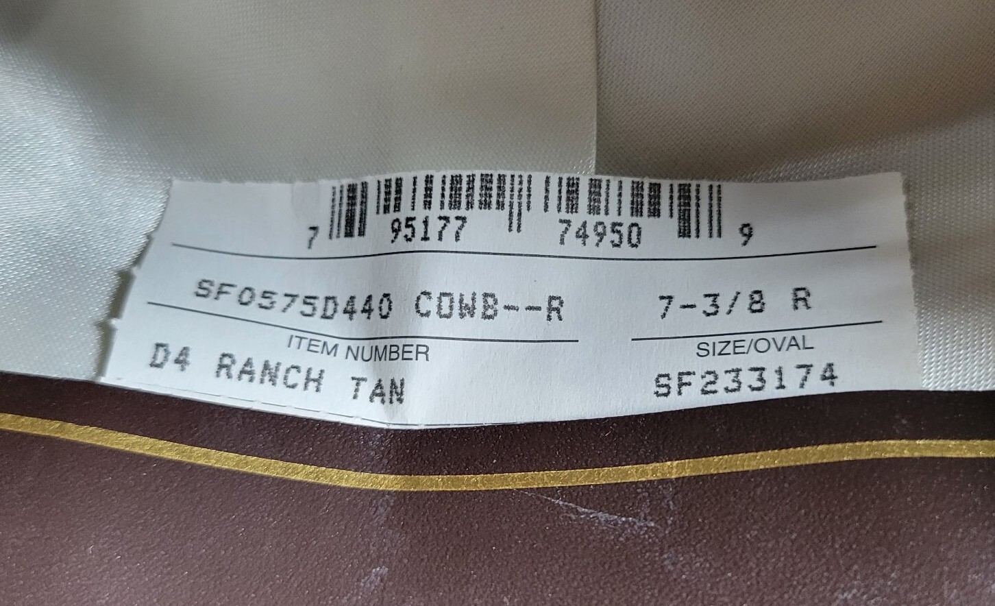 Stetson Cowboy Hat D4 Ranch Tan 7 3/8 4 