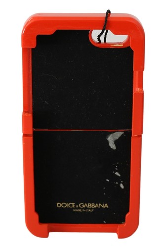 DOLCE & GABBANA Phone Case Orange Printed Silver Metal Lock iPhone 7-8 RRP $600 - Picture 3 of 8