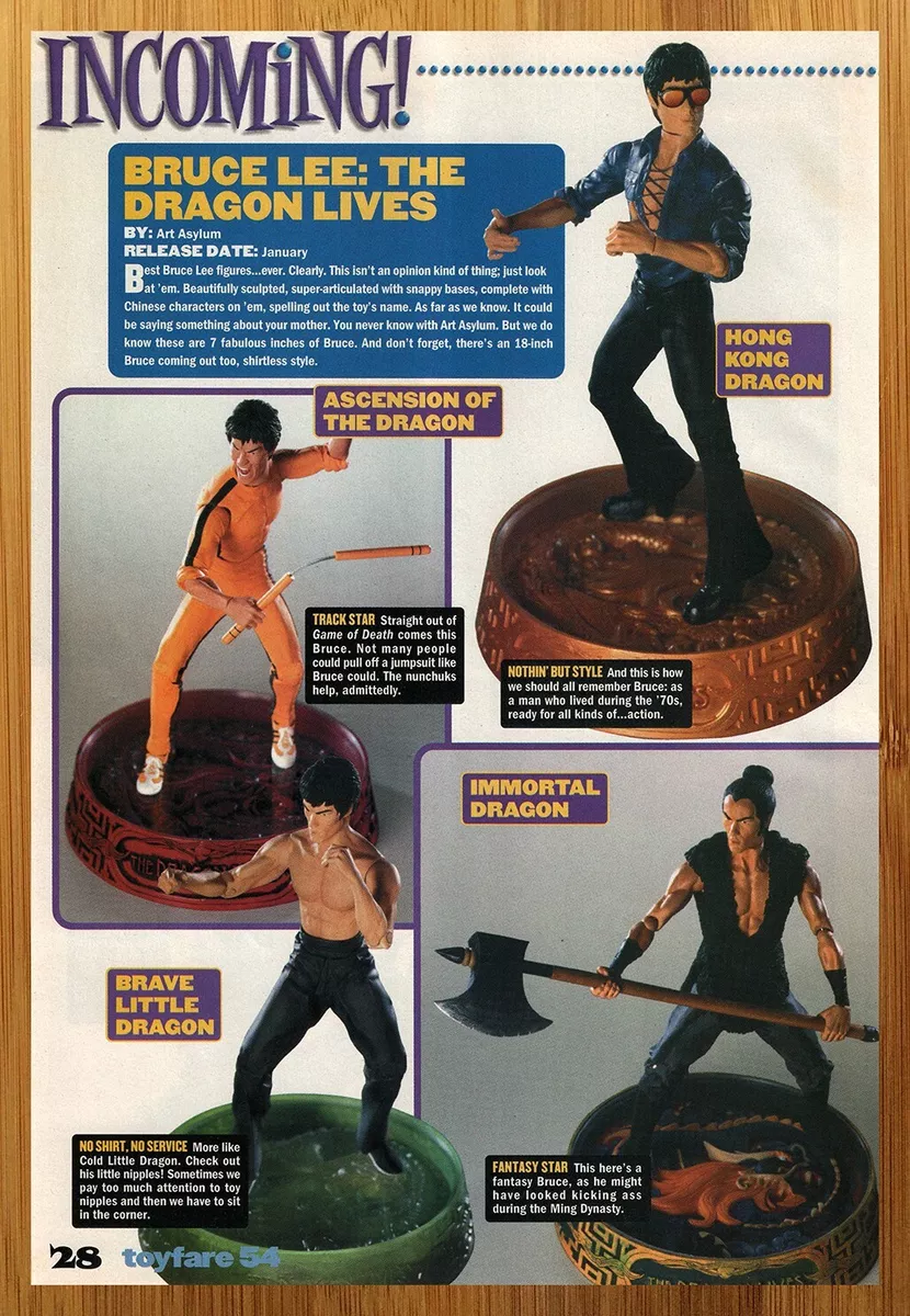 2001 Art Asylum Bruce Lee Action Figures Vintage Print Ad Poster Toy Promo Art