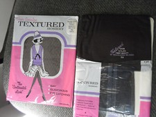 1 PR NOS VINTAGE Black Mist Textured STOCKINGS size 10 1/2 - 30" Long