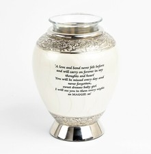  Small Tealight Cremation Ashes Urn White Funeral Memorial Fully Personalised