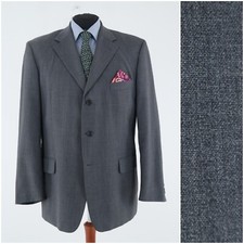 Mens Sport Coat 48R US Size ROY ROBSON Dark Grey Wool Blazer Jacket
