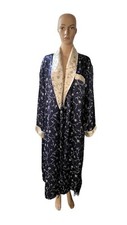 Vintage Inner Most Satin Robe Blue Floral Size Large Women