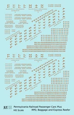 K4 HO Scale Decals Pennsylvania Railroad Passenger Car Bronze Gold