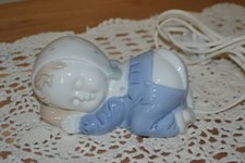 Vintage LEGO Sleeping Baby Nursery Night Light Lamp Blue  White