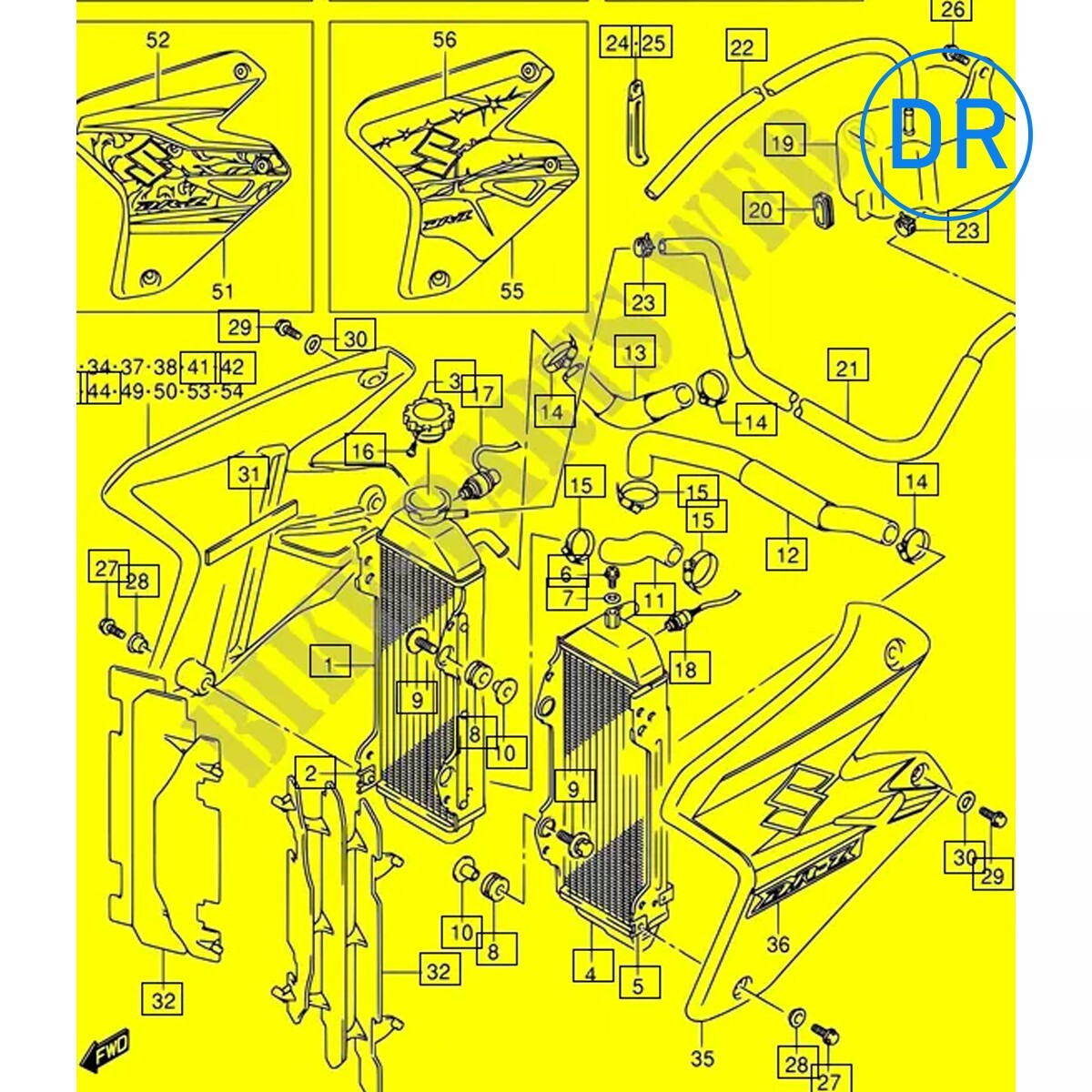 Riho　0922 For 02-23 Suzuki DRZ400 DRZ400S DRZ400SM Silicone Radiator