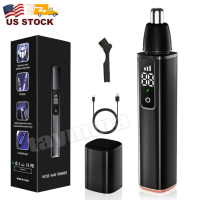 New Nose Trimmer Ear and Nose Hair Trimmer with LED Display USB Rechargeable us