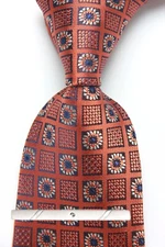 New Classic Polka Dot Orange Brown JACQUARD WOVEN 100% Silk Men's Necktie Tie