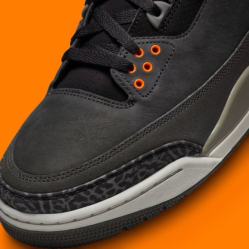 Nike Air Jordan 3 Retro "Fear Pack" Mens Size US 7-12 Black/Orange Sneakers New✅ - Picture 5 of 9