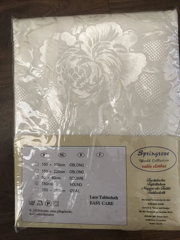 AG. Vintage Ivory Springrose World Collection Tablecloth 180cms Round - Image 3 of 4
